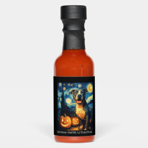 Cute American Staffordshire Terrier Dog Halloween Hot Sauces
