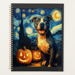 Cute American Staffordshire Terrier Dog Halloween  Planner