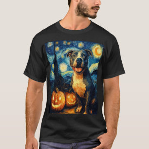 Cute American Staffordshire Terrier Dog Halloween  T-Shirt