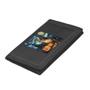 Cute American Staffordshire Terrier Dog Halloween  Tri-fold Wallet