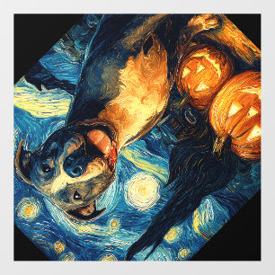 Cute American Staffordshire Terrier Dog Halloween Wall Decal