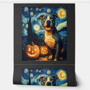 Cute American Staffordshire Terrier Dog Halloween  Wallpaper