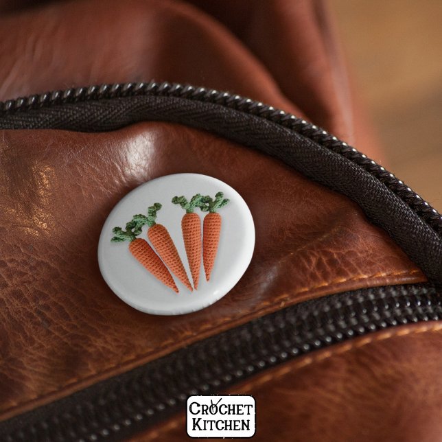 Cute Amigurumi Minimalist Crochet Carrots Hipster  Button (Creator Uploaded)