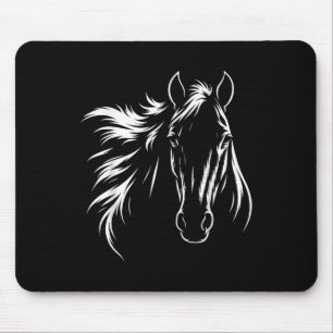 Cute & Elegant Horse Silhouette Art For Horse Mouse Pad
