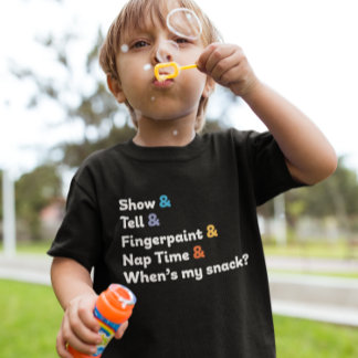 Cute Ampersand Show and Tell and Fingerpaint Baby T-Shirt