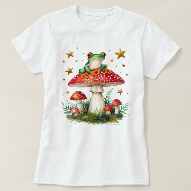 Cute Amphibian Frog Graphic T-Shirt  (Design Front)