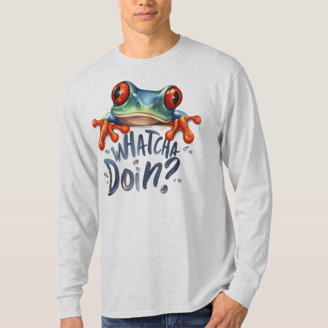 Cute Amphibian Frog Quote Graphic Long Sleeve T-Shirt (Front)