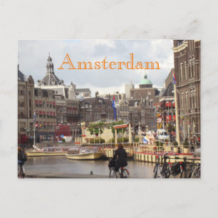 Cute Amsterdam Bike Ride Postcard