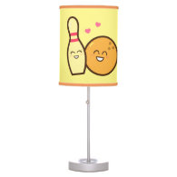 Cute Amusing Bowling Ball and Pin Love Struck Table Lamp