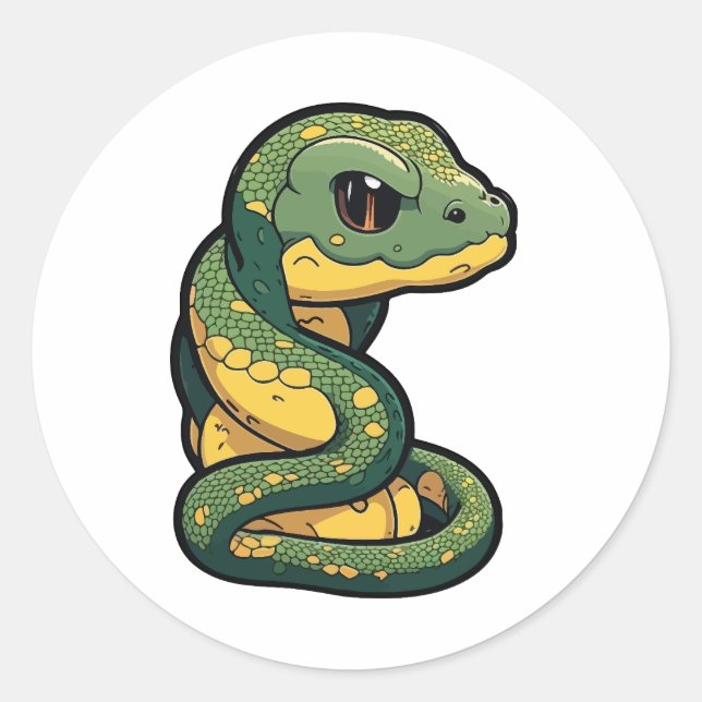 cute anaconda sticker cartoon style (Front)