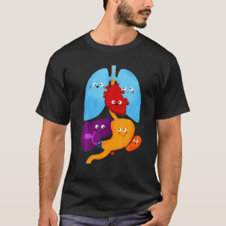 Cute Anatomy And Physiology Heart Lungs Organs T-Shirt