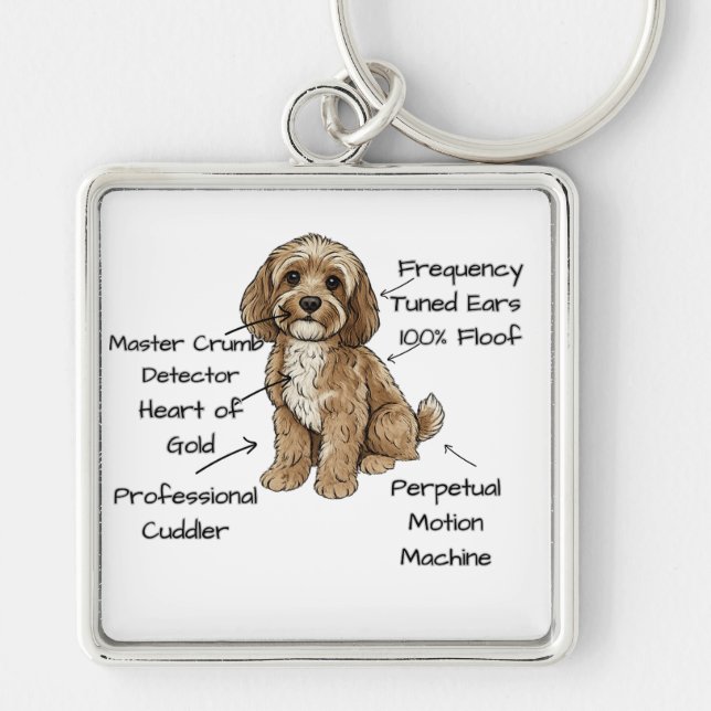 Cute Anatomy of a Cockapoo Dog Lover Gift Keychain (Front)