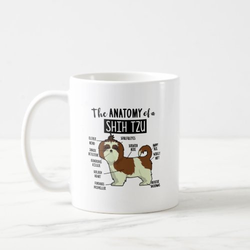 Cute Anatomy Of Shih Tzu Funny Dogs Lover  Coffee Mug