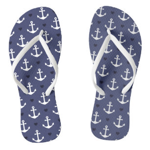 Cute Anchor Pattern Flip Flops