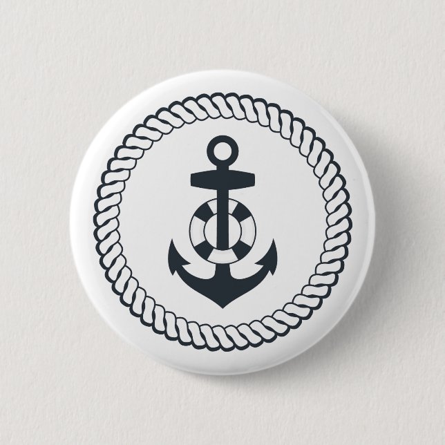 Cute Anchor Pinback Button (Front)