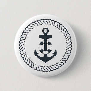Cute Anchor Pinback Button
