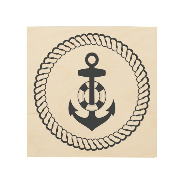 Cute Anchor Wood Wall Art (Front)