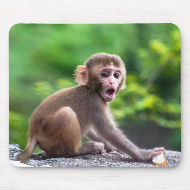 Cute and Adorable Baby Monkey Mouse Pad (Front)