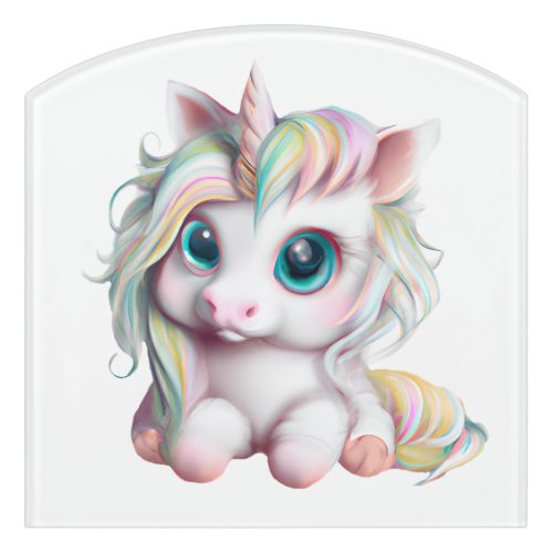 Cute and Adorable Baby Unicorn  Door Sign