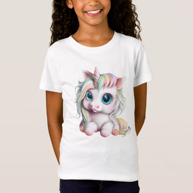 Cute and Adorable Baby Unicorn  T-Shirt (Front)