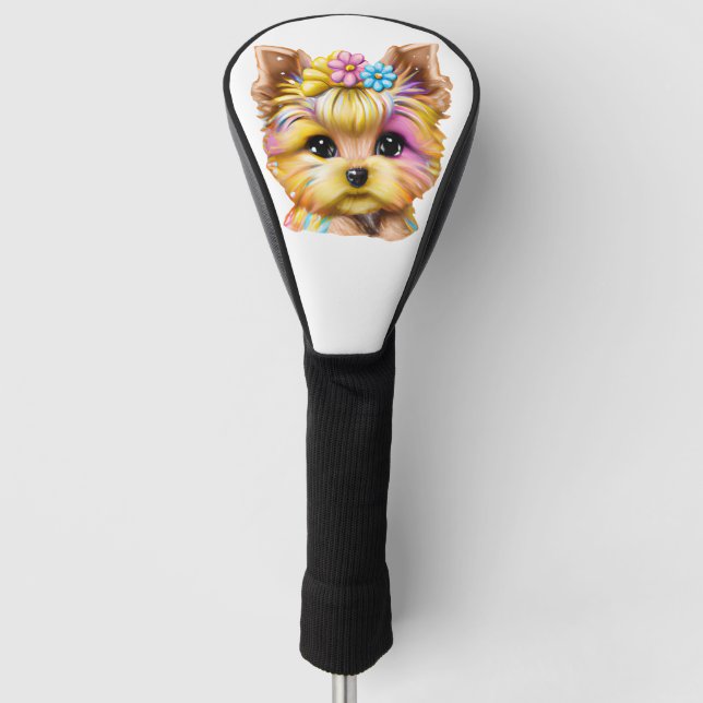 Cute and Adorable Baby Yorkie Golf Head Cover (Front)