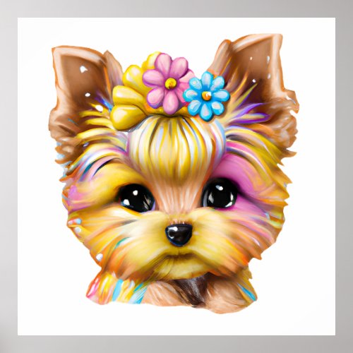 Cute and Adorable Baby Yorkie Poster