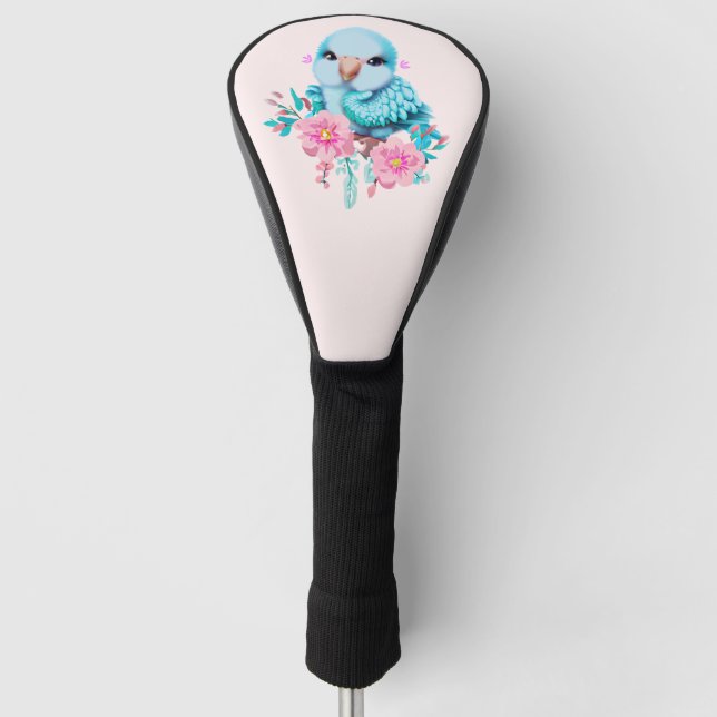 Cute and Adorable Blue Baby Parrot Golf Head Cover (Front)