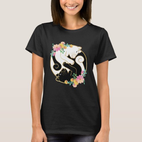 Cute and Adorable Chinese Yin and Yang Cats Funny  T_Shirt