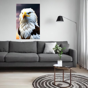 Cute and adorable eagle AI Art Poster