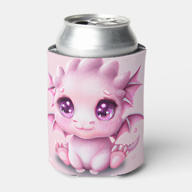 Cute and Adorable Fantasy Pink Baby Chibi   Can Cooler (Can Front)