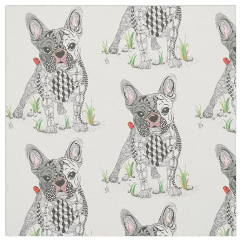 Cute and Adorable French Bulldog Fabric