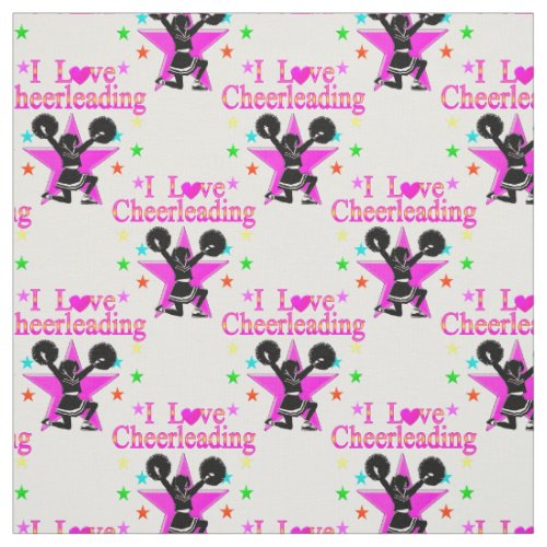 CUTE AND ADORABLE I LOVE CHEERLEADING FABRIC