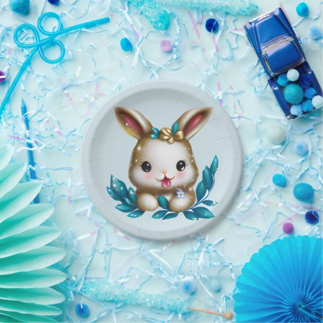 Cute and Adorable Kawaii Baby Bunny Paper Plates (Party)