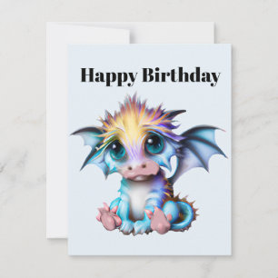 Cute and Adorable Kawaii Baby Dragon Holiday Card