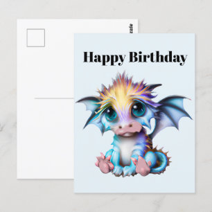 Cute and Adorable Kawaii Baby Dragon Postcard