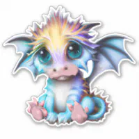 Black Dragon Chibi Kiss-cut Stickers, Fantasy Stickers for