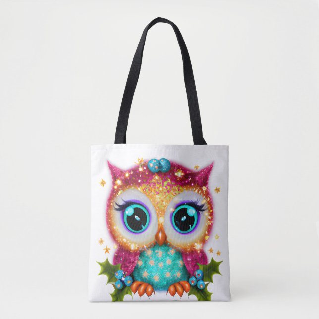 Cute and Adorable Kawaii Baby Owl   Tote Bag (Front)