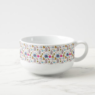 Cute And Adorable Pink Christmas Pattern Soup Mug