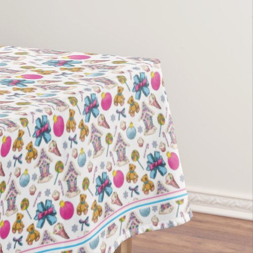 Cute And Adorable Pink Christmas Pattern Tablecloth