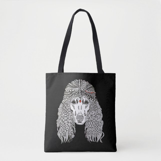 Cute and Adorable Poodle Tote Bag (Front)