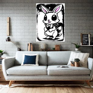 Cute and adorable rabbit   AI Art Poster