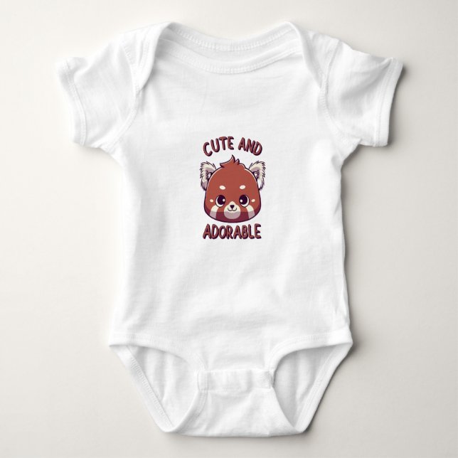 Cute and Adorable Red Panda Baby Bodysuit (Front)