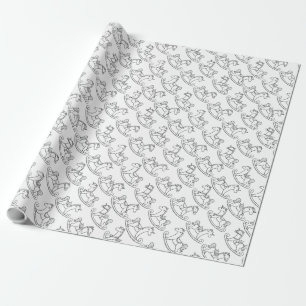 Cute and Adorable Rocking Horse Wrapping Paper