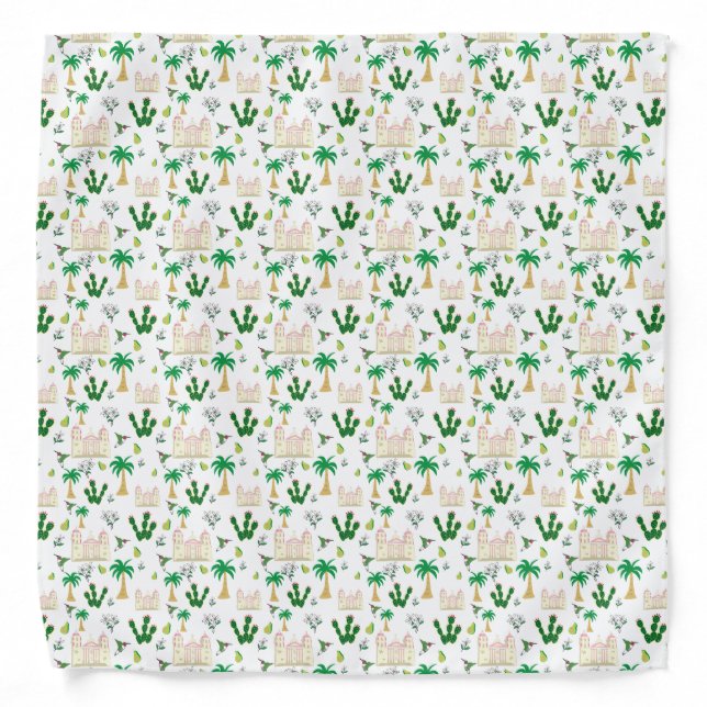 Cute and Adorable Southern California Pattern Bandana (Front)