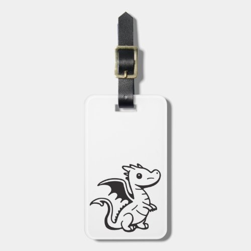 cute and adorable winged little dragon  luggage tag