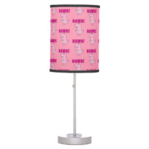 Cute And Angry Pink Cartoon T-Rex Dinosaur Table Lamp