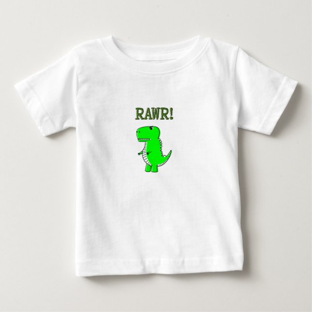 Cute and Angry T-Rex RAWR Baby T-Shirt (Front)