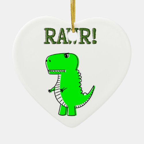 Cute and Angry T_Rex RAWR Ceramic Ornament