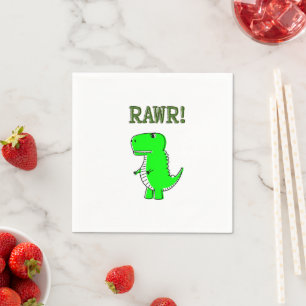 Cute and Angry T-Rex RAWR Napkins