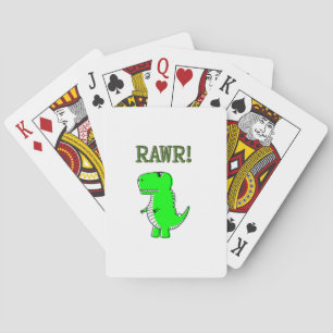 Cute and Angry T-Rex RAWR Poker Cards